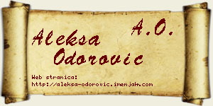 Aleksa Odorović vizit kartica